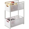 image:imageYAMAZAKI Home 2Tier Storage Basket UnderSink Storage ABS Plastic White  Twotier sliding baskets organizer rack designed for pantry or undersink storage Sturdy organizationWhite