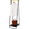 image:imageYAMAZAKI Home Freestanding Coat Hanger Clothes Rack with Shelf Steel One Size White  Freestanding coat hanger features a steel frame and bottom shelf Spacesaving vertical organization Easy to assembleBlack