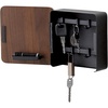 image:imageYAMAZAKI Home Rin Square Magnetic Key Cabinet  Wood Accented Keychain Organizer  Steel  WoodWalnut