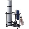image:imageYAMAZAKI Home Rolling Fitness Rack with Adjustable Holder and Hooks White  Slim rolling gym organizer with smoothgliding casters Ideal for home gym workout gear organization Roll out when neededBlack