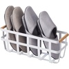 image:imageYAMAZAKI Home Storage Basket  Home Organizer Bin Holder with Wooden Handle Steel  Wood Small White