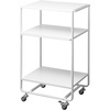 image:imageYAMAZAKI Home Tower 3Tier Trolley Rolling Metal HeavyDuty Storage Cart Organizer with CastersUtility Cart for KitchenBathroom 32  Steel   Heavyduty metal trolley organizer Perfect utility storage cart for kitchen or bathroom Smooth casters for easy mobilityWhite