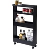 image:imageYAMAZAKI Home Tower Slim 4Tier Rolling Storage Cart  Mobile Organizer for Kitchen Or Bathroom 317  Steel Black