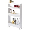 image:imageYAMAZAKI Home Tower Slim 4Tier Rolling Storage Cart  Mobile Organizer for Kitchen Or Bathroom 317  Steel White