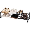 image:imageYAMAZAKI Home TwoTier Rolling Shoe Rack LowProfile Organizer Stand WhiteBlack