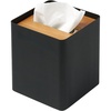 image:imageYamazaki Home Rin Reusable Tissue Box Cover Metal Holder Container Case with Natural Wooden Lid  Steel  Reusable tissue box cover metal holder container case with natural wood lid Designed for convenient home organizationWalnut