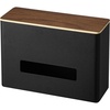 image:imageYamazaki Home Rin Tissue Paper Case with Removable Wooden Lid  Tissue Or Toilet Paper Or Paper Towel Rectangular Storage Holder for Kitchen Bathroom Or Bedroom  Polystone Brown French Toast 191012tcx