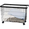 image:imageYamazaki Home Rolling Laundry Basket Short Wheeled Hamper Steel White  Small metal laundry hamper cart features smoothrolling wheels and a convenient builtin handle Suits modern home storageBlack
