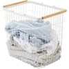 image:imageYamazaki Home Tosca Laundry Basket  Laundry Basket With Wooden Handles  Large 15  Steel  Wood  87 Gallons 33 Liters  Versatile wire laundry basket with comfortable wooden handles Open grid steel design allows maximum airflow Saves spaceLarge