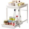 image:imageYamazaki Home UnderSink Rack TwoTier with PullOut Shelf Steel Black  Versatile undersink rack features a twotier organization system with sliding drawers Adds practical everyday storageWhite