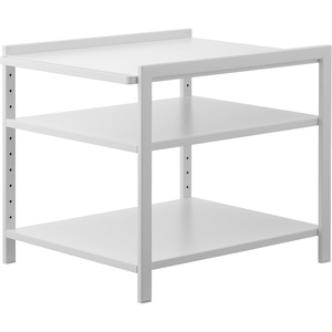 image:imageYAMAZAKI Home Kitchen Storage Rack 3Tier Adjustable Shelves Steel White  Three Heavyduty steel shelves hold hot plates and pans Helps keep everyday spaces organized Suits modern home storageWhite