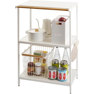 image:imageYAMAZAKI Home Tower Kitchen Appliance Storage Rack Metal Shelving Unit  Standing Organizer Heavy Duty Shelves  35Inch 35  SteelWhite