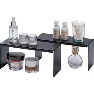 image:imageYAMAZAKI Home Tower Medicine Cabinet Vanity Storage Racks  Set of 2 Bathroom Mirror Organizer Risers  Steel Black