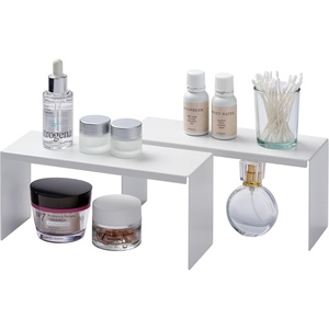 image:imageYAMAZAKI Home Tower Medicine Cabinet Vanity Storage Racks  Set of 2 Bathroom Mirror Organizer Risers  Steel White