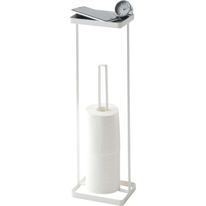 image:imageYAMAZAKI Home Tower Roll Paper Stand with Tray  Steel  Holds 3 Toilet Paper Rolls  Sturdy steel roll paper stand with an integrated top tray Built for daily use Designed for convenient home organizationWhite