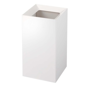 image:imageYAMAZAKI Home Veil Trash Can  Modern Open Top Garbage Waste Bin Basket with Handle  Abs Plastic  25 Gallons 10 Literssquare white