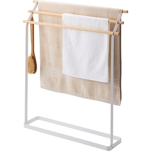 image:imageYamazaki Home Bath Towel Hanger  Bathroom Holder Rack Organizer  Convenient bathroom holder rack organizer for drying bath towels Compact and functional spacesaving design Easy to cleanWhite