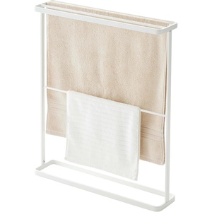 image:imageYamazaki Home Bath Towel Hanger  Bathroom Organizer Storage Holder Dry Rack Steel One Size WhiteWhite