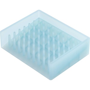 image:imageYamazaki Home Self Draining Soap Tray  Floating Holder Dish for Sink Silicone No Assembly Req  Selfdraining soap tray with a slanted base that directs excess water back into the sink Adds practical everyday storageBlue