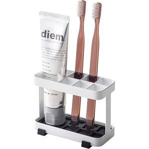 image:imageYamazaki Home Toothbrush and Toothpaste Holder for Bathroom Countertop Steel Water Resistant No Assembly Req  Durable steel stand designed for bathroom countertops A smart fit for modern homes Helps keep everyday spaces organizedWhite