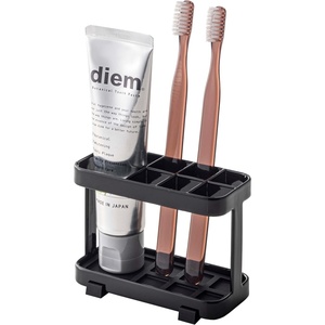 image:imageYamazaki Home Toothbrush and Toothpaste Holder for Bathroom Countertop Steel Water Resistant No Assembly Req  Durable steel stand designed for bathroom countertops A smart fit for modern homes Helps keep everyday spaces organizedBlack
