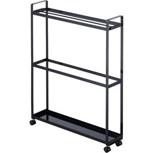 image:imageYamazaki Home Towel Rack and Bath Cart  Rolling Bathroom Storage Organizer Steel One Size WhiteBlack