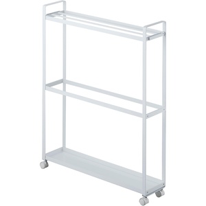 image:imageYamazaki Home Towel Rack and Bath Cart  Rolling Bathroom Storage Organizer Steel One Size WhiteWhite