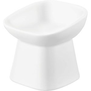 image:imageYamazaki Home Tower Elevated Ceramic Pet Food Bowl  Angled NonSlip Microwave amp Dishwasher Safe  67OzWhite
