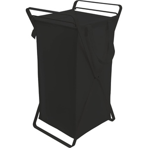 image:imageYamazaki Home Tower Laundry Hamper Clothes Basket With Cotton Liner  Small 252  Steel  Cotton  12 Gallons 45 LitersBlack