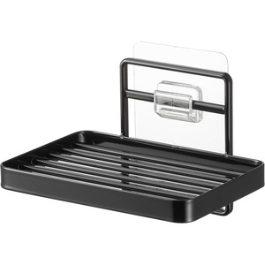 image:imageYamazaki Home Tower Self Adhesive Hygienic Soap Tray Wall Sink Or Shower Mounted Bar Soap Dish  SteelBlack