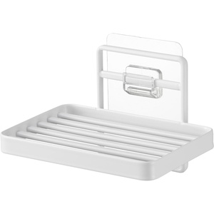 image:imageYamazaki Home Tower Self Adhesive Hygienic Soap Tray Wall Sink Or Shower Mounted Bar Soap Dish  SteelWhite