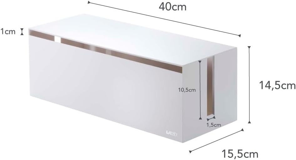 image:imageYamazaki Home Cable Management Box  Cord Organizer Box with Lid Minimalist Cable Storage for Office ABS Plastic  Sleek cable storage container for office spaces Removable lid prevents dust buildup Helps keep everyday tech organizedWhite