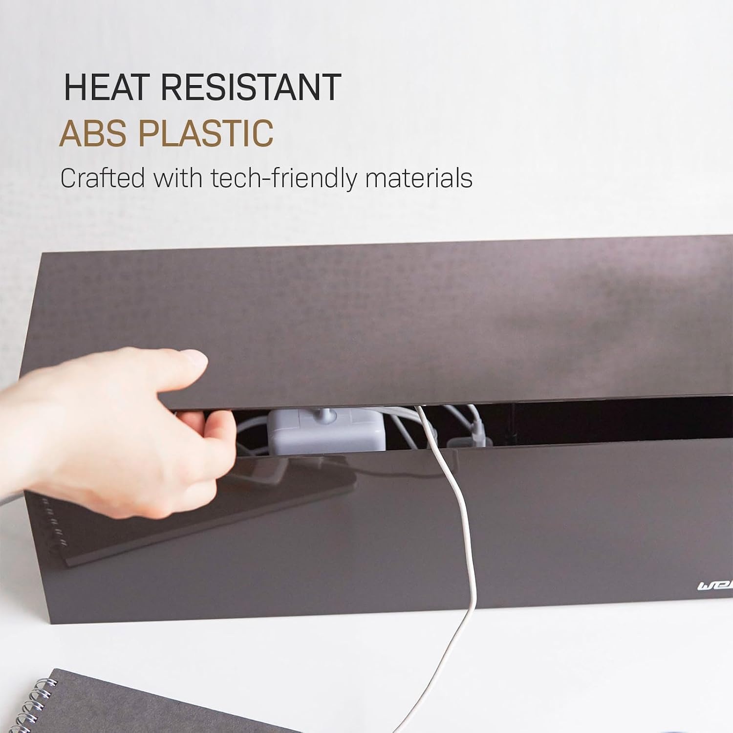 image:imageYamazaki Home Cable Management Box  Cord Organizer Box with Lid Minimalist Cable Storage for Office ABS Plastic  Sleek cable storage container for office spaces Removable lid prevents dust buildup Helps keep everyday tech organizedBrown