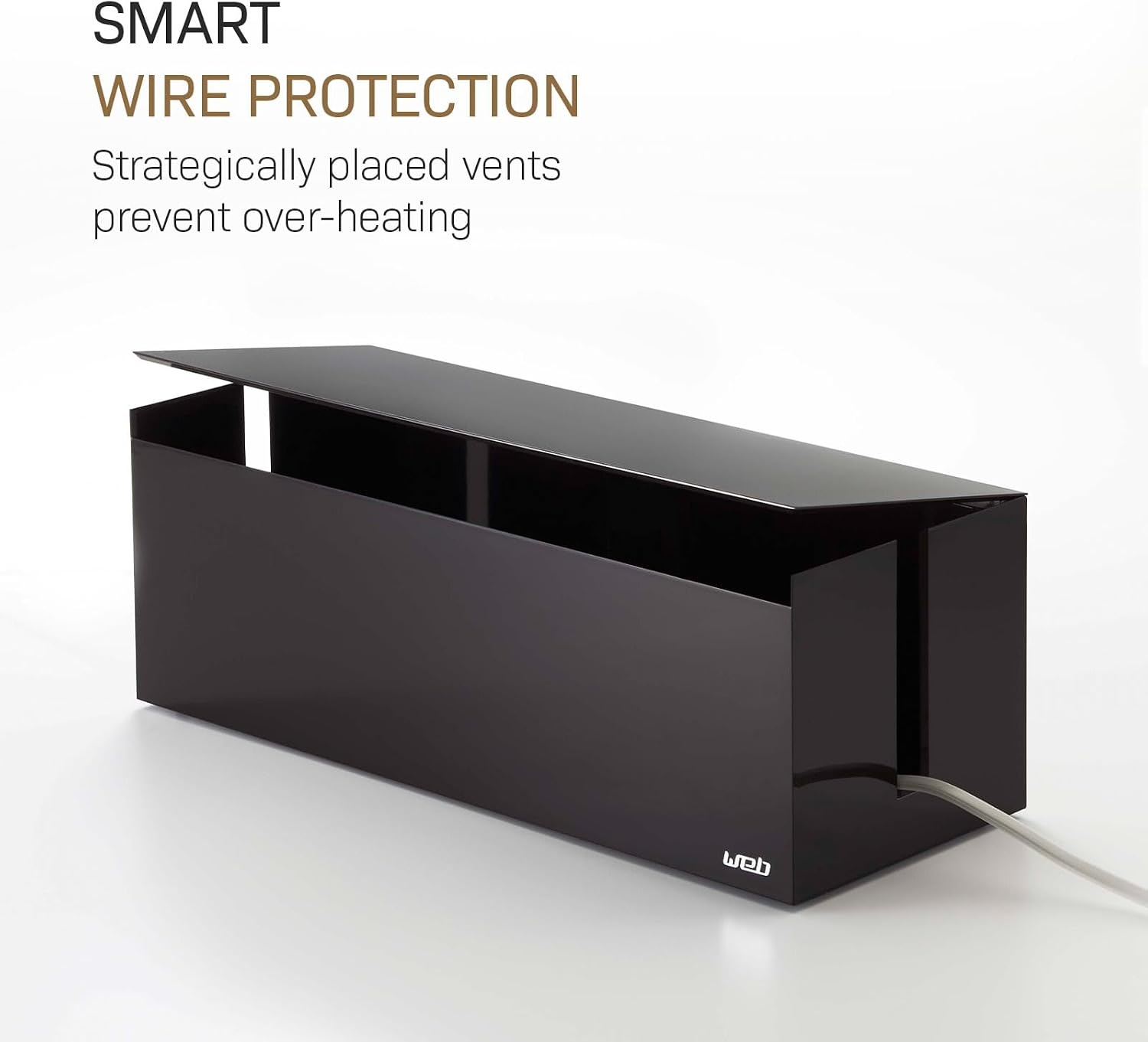 image:imageYamazaki Home Cable Management Box  Cord Organizer Box with Lid Minimalist Cable Storage for Office ABS Plastic  Sleek cable storage container for office spaces Removable lid prevents dust buildup Helps keep everyday tech organizedBrown