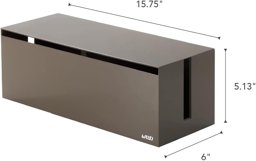 image:imageYamazaki Home Cable Management Box  Cord Organizer Box with Lid Minimalist Cable Storage for Office ABS Plastic  Sleek cable storage container for office spaces Removable lid prevents dust buildup Helps keep everyday tech organizedTaupe