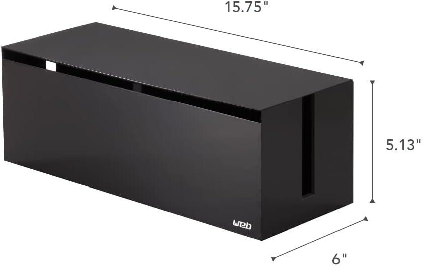 image:imageYamazaki Home Cable Management Box  Cord Organizer Box with Lid Minimalist Cable Storage for Office ABS Plastic  Sleek cable storage container for office spaces Removable lid prevents dust buildup Helps keep everyday tech organizedBrown