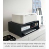 image:imageYAMAZAKI Home Desktop Printer Stand  Computer Accessory Office Organizer Steel One Size White  Desktop printer stand and computer accessory office organizer Spacesaving design with builtin wheels Easy to assembleBlack