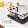 image:imageYAMAZAKI Home Dish Drying Rack  Modern White Dish Rack for Kitchen Counter with Removable Drying Tray and Cutlery Holder Steel  Wood Dish Drying Organizer  Steel  Wood   Modern dish drying rack organizer with steel and wood construction Small spacesaving design for kitchen countersBlack