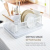 image:imageYAMAZAKI Home Dish Drying Rack  Modern White Dish Rack for Kitchen Counter with Removable Drying Tray and Cutlery Holder Steel  Wood Dish Drying Organizer  Steel  Wood   Modern dish drying rack organizer with steel and wood construction Small spacesaving design for kitchen countersWhite