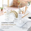 image:imageYAMAZAKI Home Dish Drying Rack  Modern White Dish Rack for Kitchen Counter with Removable Drying Tray and Cutlery Holder Steel  Wood Dish Drying Organizer  Steel  Wood   Modern dish drying rack organizer with steel and wood construction Small spacesaving design for kitchen countersWhite