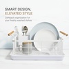 image:imageYAMAZAKI Home Dish Drying Rack  Modern White Dish Rack for Kitchen Counter with Removable Drying Tray and Cutlery Holder Steel  Wood Dish Drying Organizer  Steel  Wood   Modern dish drying rack organizer with steel and wood construction Small spacesaving design for kitchen countersWhite