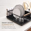 image:imageYAMAZAKI Home Dish Drying Rack  Modern White Dish Rack for Kitchen Counter with Removable Drying Tray and Cutlery Holder Steel  Wood Dish Drying Organizer  Steel  Wood   Modern dish drying rack organizer with steel and wood construction Small spacesaving design for kitchen countersBlack