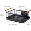 image:imageYAMAZAKI Home Dish Drying Rack  Modern White Dish Rack for Kitchen Counter with Removable Drying Tray and Cutlery Holder Steel  Wood Dish Drying Organizer  Steel  Wood   Modern dish drying rack organizer with steel and wood construction Small spacesaving design for kitchen countersBlack