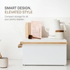 image:imageYAMAZAKI Home Modern Bread Box  Steel  Wood Countertop Bread Storage Container Large White Bread Box for Kitchen Countertop SpaceSaving Bread Keeper Easy Access Lid  Large bread box for kitchen countertops Features an easyaccess lid to keep bread fresh Perfect for modern home storageWhite