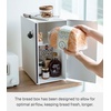 image:imageYAMAZAKI Home Modern Bread Box  Steel  Wood Countertop Bread Storage Container Large White Bread Box for Kitchen Countertop SpaceSaving Bread Keeper Easy Access Lid  Large bread box for kitchen countertops Features an easyaccess lid to keep bread fresh Perfect for modern home storageWhite