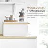 image:imageYAMAZAKI Home Modern Bread Box  Steel  Wood Countertop Bread Storage Container Large White Bread Box for Kitchen Countertop SpaceSaving Bread Keeper Easy Access Lid  Large bread box for kitchen countertops Features an easyaccess lid to keep bread fresh Perfect for modern home storageWhite