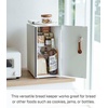 image:imageYAMAZAKI Home Modern Bread Box  Steel  Wood Countertop Bread Storage Container Large White Bread Box for Kitchen Countertop SpaceSaving Bread Keeper Easy Access Lid  Large bread box for kitchen countertops Features an easyaccess lid to keep bread fresh Perfect for modern home storageWhite