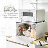 image:imageYAMAZAKI Home Modern Bread Box  Steel  Wood Countertop Bread Storage Container Large White Bread Box for Kitchen Countertop SpaceSaving Bread Keeper Easy Access Lid  Large bread box for kitchen countertops Features an easyaccess lid to keep bread fresh Perfect for modern home storageWhite