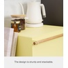 image:imageYAMAZAKI Home Modern Bread Box  Steel  Wood Countertop Bread Storage Container Large White Bread Box for Kitchen Countertop SpaceSaving Bread Keeper Easy Access Lid  Large bread box for kitchen countertops Features an easyaccess lid to keep bread fresh Perfect for modern home storageYellow