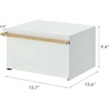 image:imageYAMAZAKI Home Modern Bread Box  Steel  Wood Countertop Bread Storage Container Large White Bread Box for Kitchen Countertop SpaceSaving Bread Keeper Easy Access Lid  Large bread box for kitchen countertops Features an easyaccess lid to keep bread fresh Perfect for modern home storageWhite